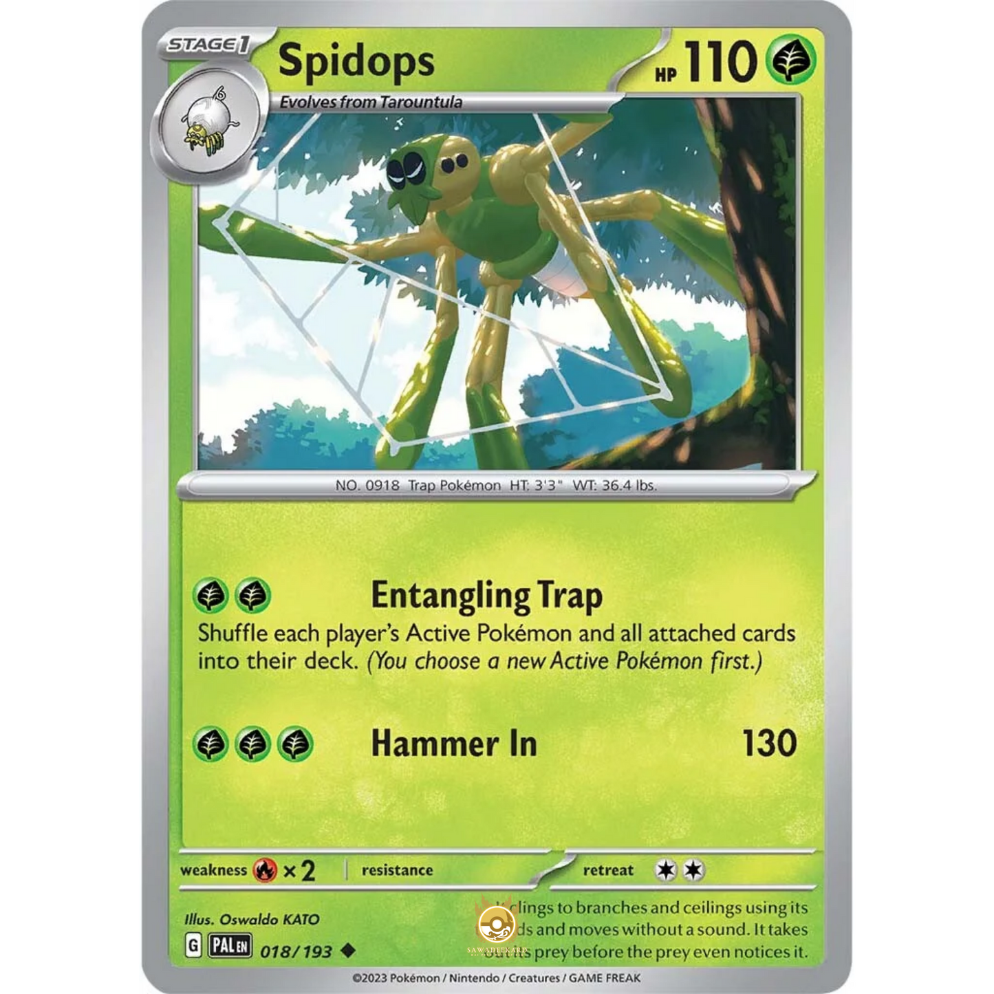 [ENG] SV02 Paldea Evolved: 018/193 Spidops U (Non-Foil)