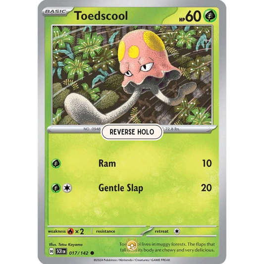 [ENG] Pokemon SV07 Stellar Crown: 017/142 Toedscool [Grass] [C - Common] (Reverse Holo)