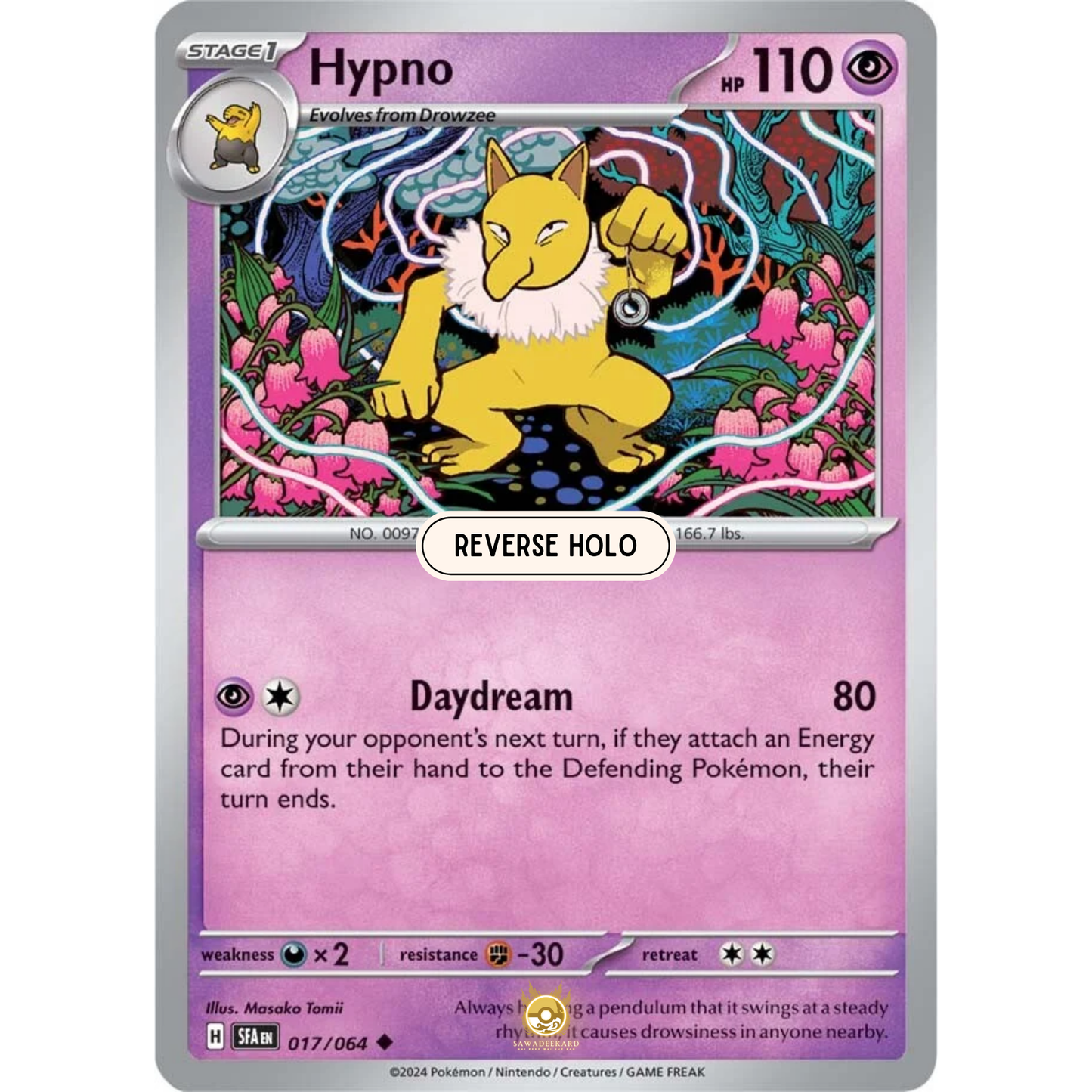 [ENG] Pokemon SV6.5 Shrouded Fable: 017/064 Hypno [Psychic] [U - Uncommon] (Reverse Holo)