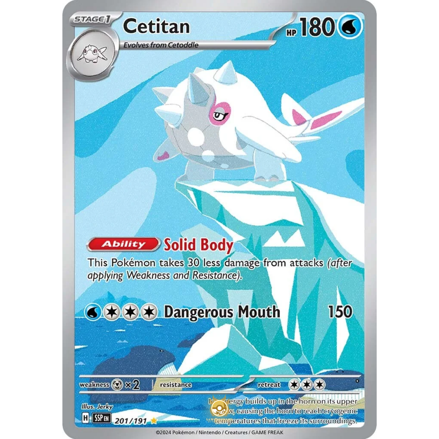 [ENG] Pokemon SV08 Surging Sparks: 201/191 Cetitan [Water] [IR - Illustration Rare] (Foil)