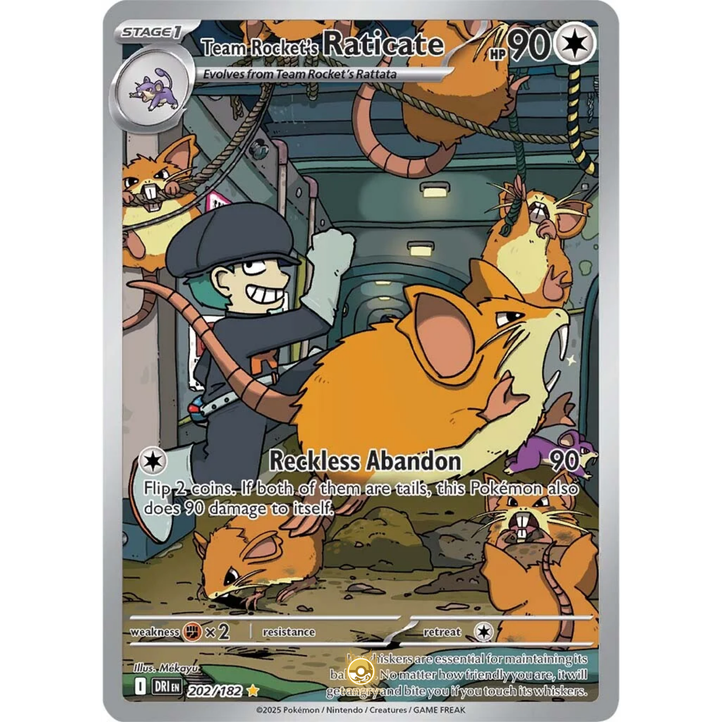 [ENG] Pokemon SV10 Destined Rivals: 202/182 Team Rocket's Raticate [Colorless] [IR - Illustration Rare] (Foil)