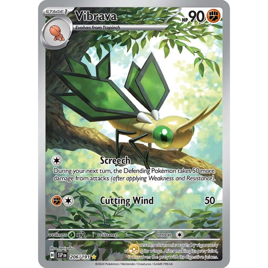 [ENG] Pokemon SV08 Surging Sparks: 206/191 Vibrava [Fighting] [IR - Illustration Rare] (Foil)