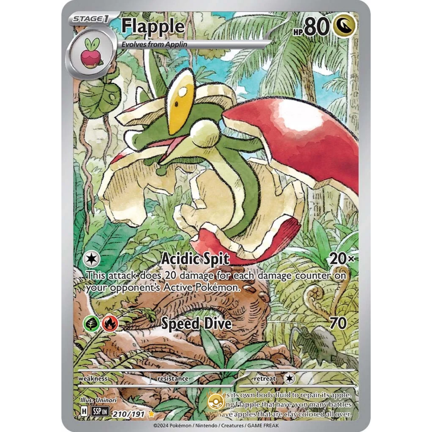 [ENG] Pokemon SV08 Surging Sparks: 210/191 Flapple [Dragon] [IR - Illustration Rare] (Foil)