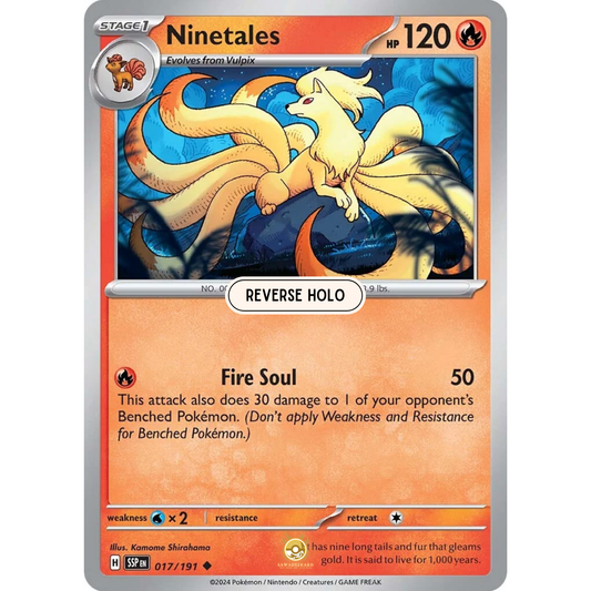 [ENG] Pokemon SV08 Surging Sparks: 017/191 Ninetales [Fire] [U - Uncommon] (Reverse Holo)
