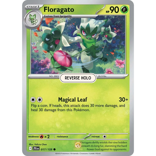 [ENG] Pokemon SV09 Journey Together: 017/159 Floragato [Grass] [C - Common] (Reverse Holo)
