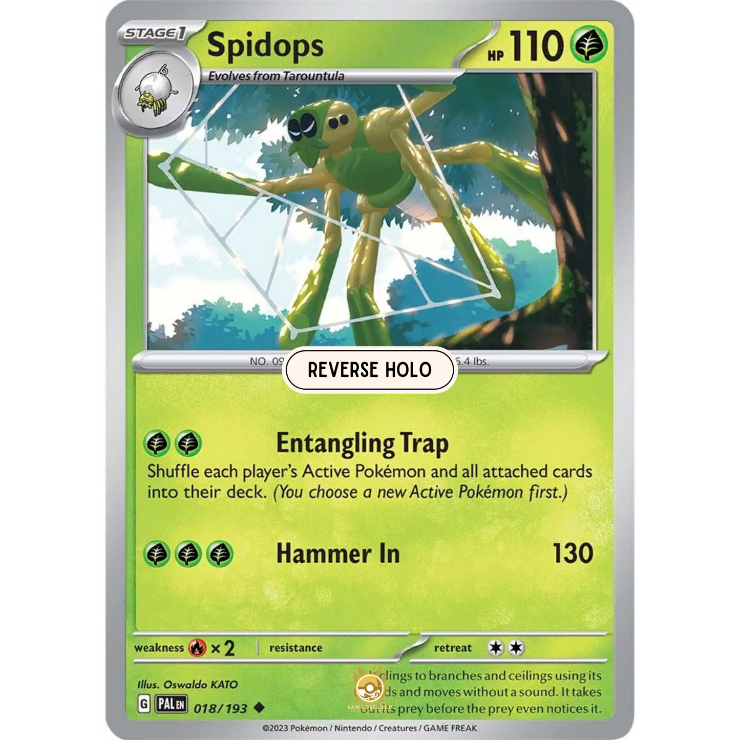 [ENG] SV02 Paldea Evolved: 018/193 Spidops U (Reverse Holo)