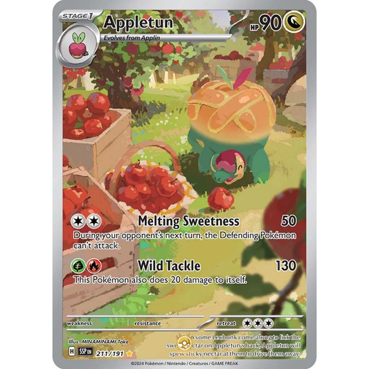 [ENG] Pokemon SV08 Surging Sparks: 211/191 Appletun [Dragon] [IR - Illustration Rare] (Foil)