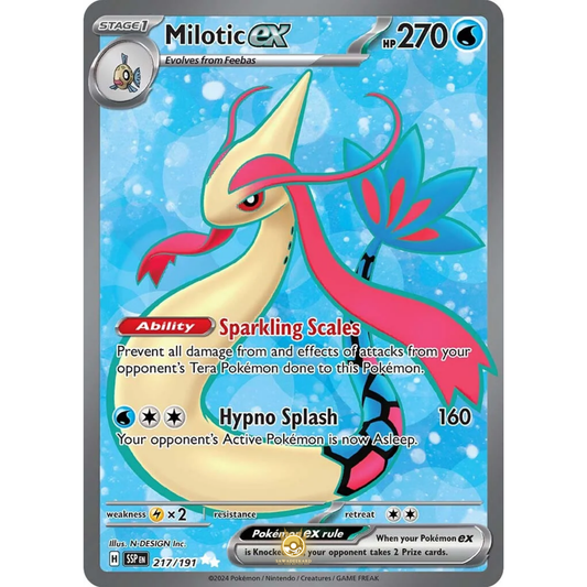 [ENG] Pokemon SV08 Surging Sparks: 217/191 Milotic ex [Water] [UR - Ultra Rare] (Foil)