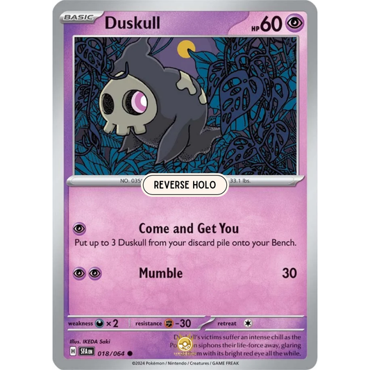 [ENG] Pokemon SV6.5 Shrouded Fable: 018/064 Duskull [Psychic] [C - Common] (Reverse Holo)