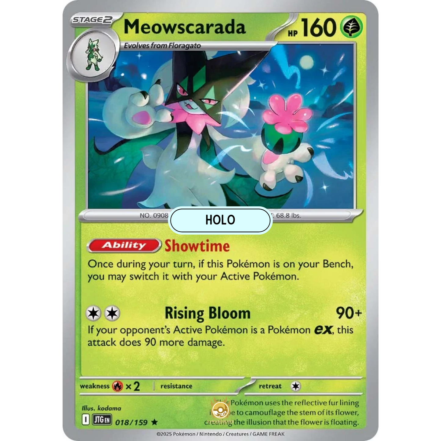 [ENG] Pokemon SV09 Journey Together: 018/159 Meowscarada [Grass] [R - Rare] (Foil)