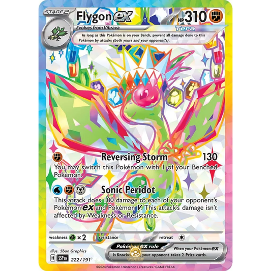 [ENG] Pokemon SV08 Surging Sparks: 222/191 Flygon ex [Fighting] [UR - Ultra Rare] (Foil)
