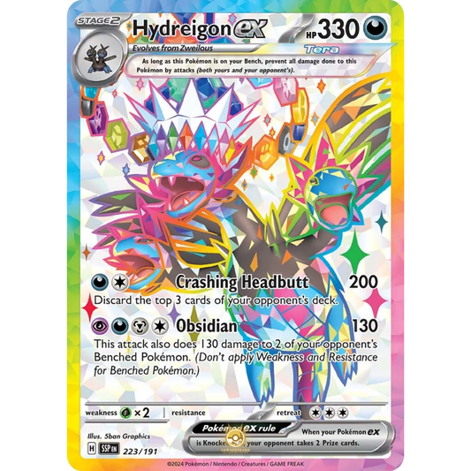 [ENG] Pokemon SV08 Surging Sparks: 223/191 Hydreigon ex [Darkness] [UR - Ultra Rare] (Foil)