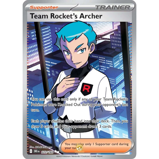 [ENG] Pokemon SV10 Destined Rivals: 223/182 Team Rocket's Archer [Support] [UR - Ultra Rare] (Foil)
