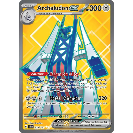 [ENG] Pokemon SV08 Surging Sparks: 224/191 Archaludon ex [Metal] [UR - Ultra Rare] (Foil)