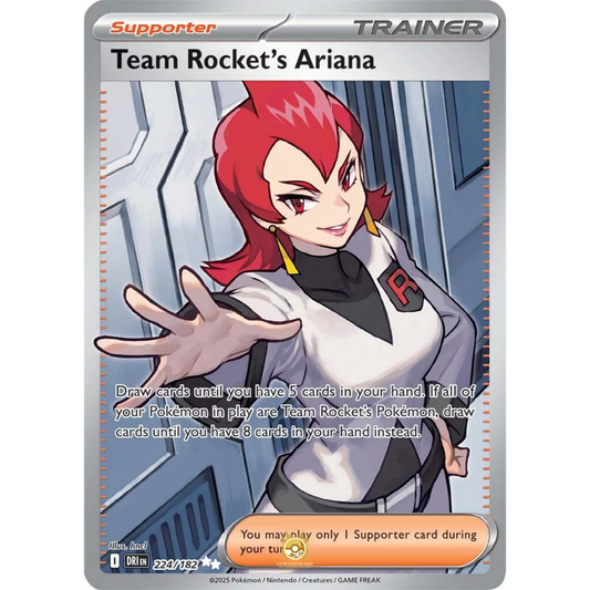 [ENG] Pokemon SV10 Destined Rivals: 224/182 Team Rocket's Ariana [Support] [UR - Ultra Rare] (Foil)