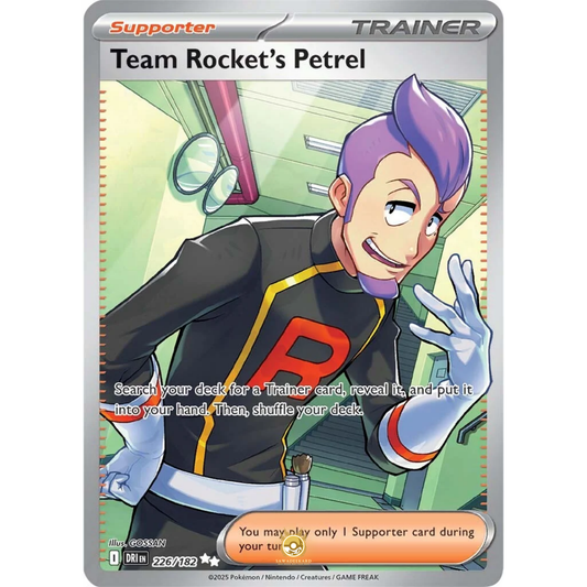 [ENG] Pokemon SV10 Destined Rivals: 226/182 Team Rocket's Petrel [Support] [UR - Ultra Rare] (Foil)