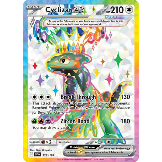 [ENG] Pokemon SV08 Surging Sparks: 228/191 Cyclizar ex [Colorless] [UR - Ultra Rare] (Foil)