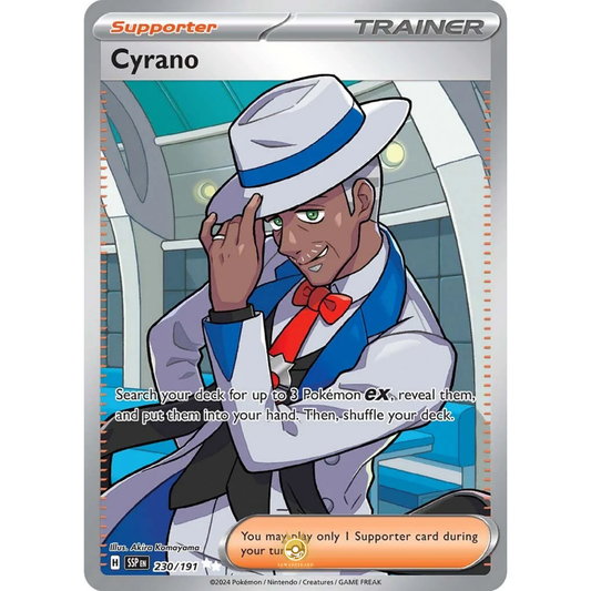 [ENG] Pokemon SV08 Surging Sparks: 230/191 Cyrano [Support] [UR - Ultra Rare] (Foil)