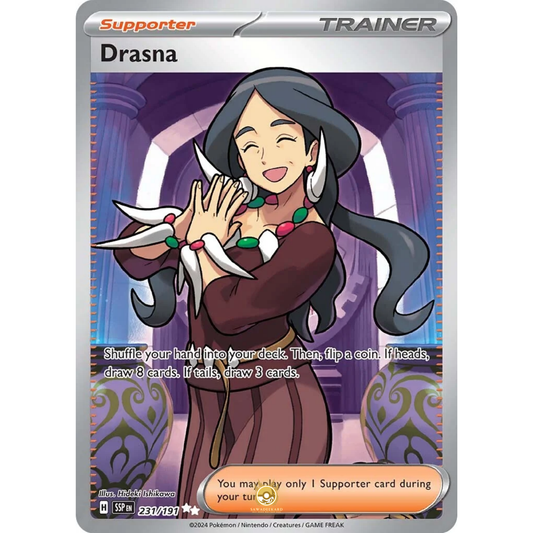 [ENG] Pokemon SV08 Surging Sparks: 231/191 Drasna [Support] [UR - Ultra Rare] (Foil)