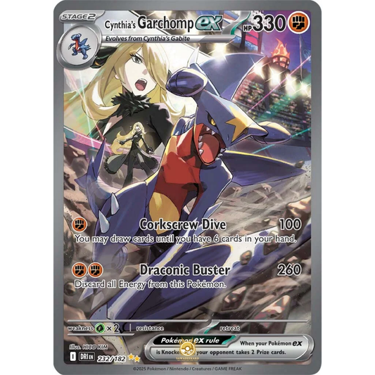 [ENG] Pokemon SV10 Destined Rivals: 232/182 Cynthia's Garchomp ex [Fighting] [SIR - Special Illustration Rare] (Foil)