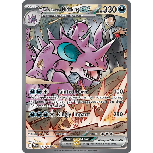 [ENG] Pokemon SV10 Destined Rivals: 233/182 Team Rocket's Nidoking ex [Darkness] [SIR - Special Illustration Rare] (Foil)