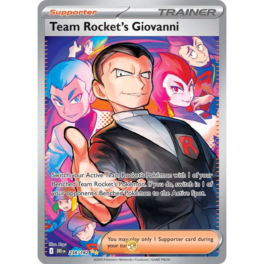 [ENG] Pokemon SV10 Destined Rivals: 238/182 Team Rocket's Giovanni [Support] [SIR - Special Illustration Rare] (Foil)