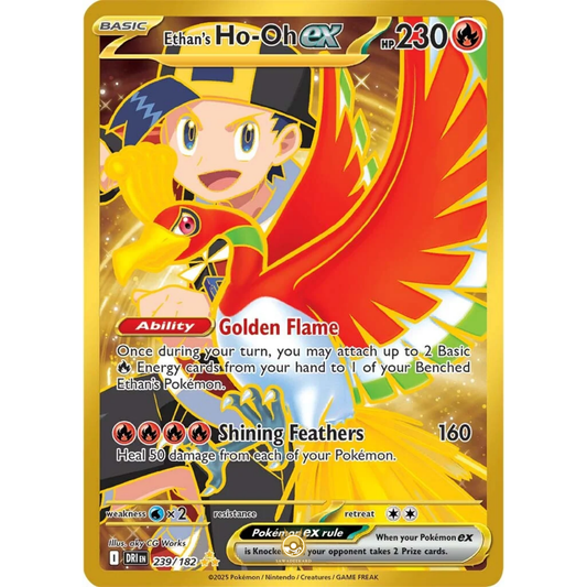 [ENG] Pokemon SV10 Destined Rivals: 239/182 Ethan's Ho-Oh ex [Fire] [HR - Hyper Rare] (Foil)
