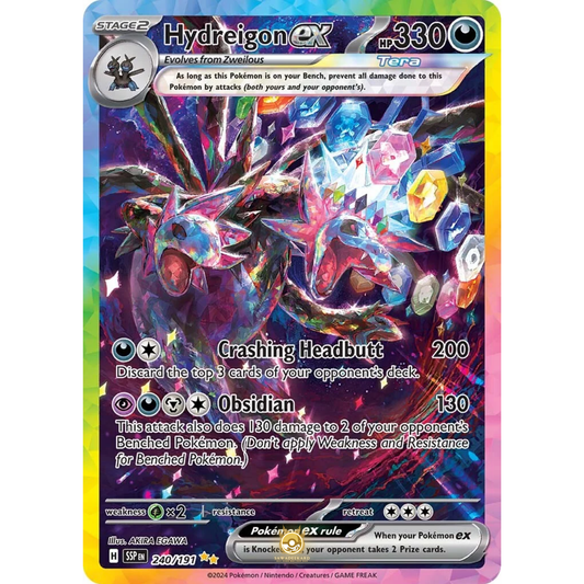 [ENG] Pokemon SV08 Surging Sparks: 240/191 Hydreigon ex [Darkness] [SIR - Special Illustration Rare] (Foil)