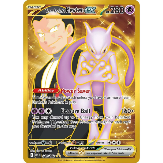 [ENG] Pokemon SV10 Destined Rivals: 240/182 Team Rocket's Mewtwo ex [Psychic] [HR - Hyper Rare] (Foil)