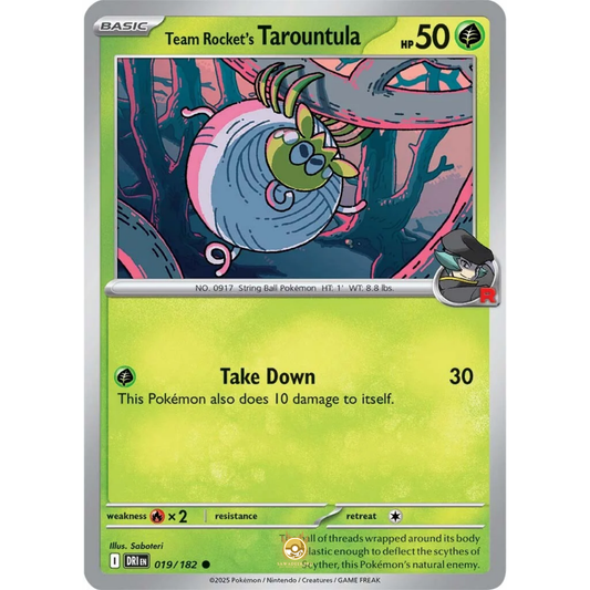 [ENG] Pokemon SV10 Destined Rivals: 019/182 Team Rocket's Tarountula [Grass] [C - Common] (Non-foil)