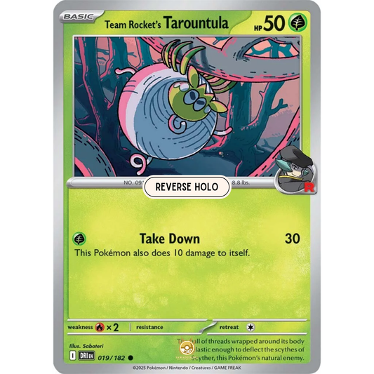 [ENG] Pokemon SV10 Destined Rivals: 019/182 Team Rocket's Tarountula [Grass] [C - Common] (Reverse Holo)