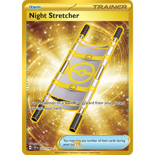 [ENG] Pokemon SV08 Surging Sparks: 251/191 Night Stretcher [Item] [HR - Hyper Rare] (Foil)