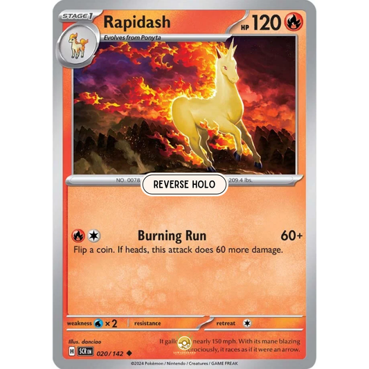 [ENG] Pokemon SV07 Stellar Crown: 020/142 Rapidash [Fire] [U - Uncommon] (Reverse Holo)