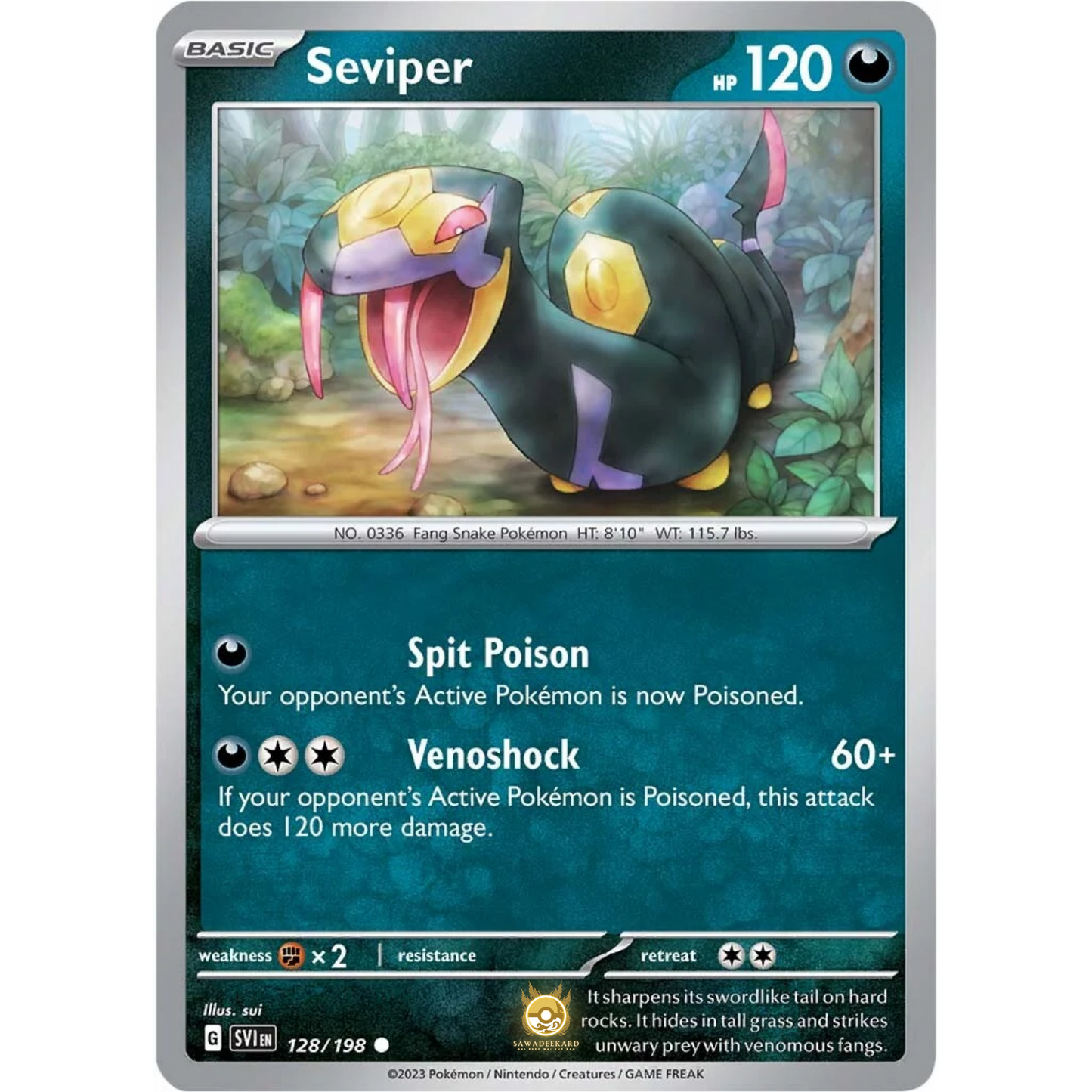 [ENG] SV01 Scarlet Violet Base Set: 128/198 Seviper C (Non-Foil)