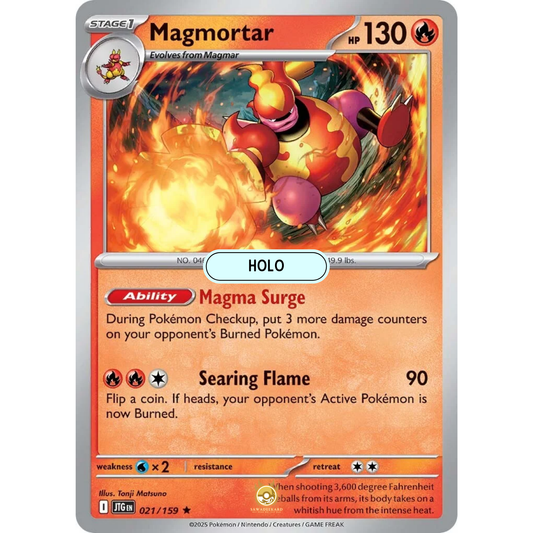 [ENG] Pokemon SV09 Journey Together: 021/159 Magmortar [Fire] [R - Rare] (Foil)