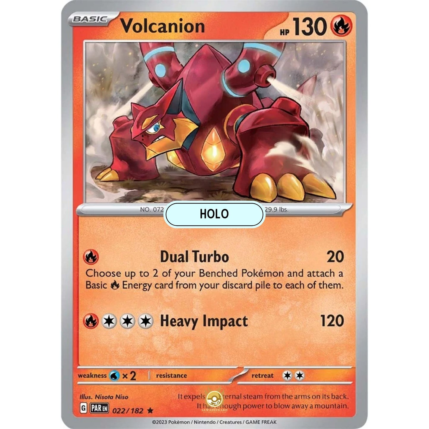 [ENG]	SV04	Paradox Rift:	022/182	Volcanion	R	(Foil)