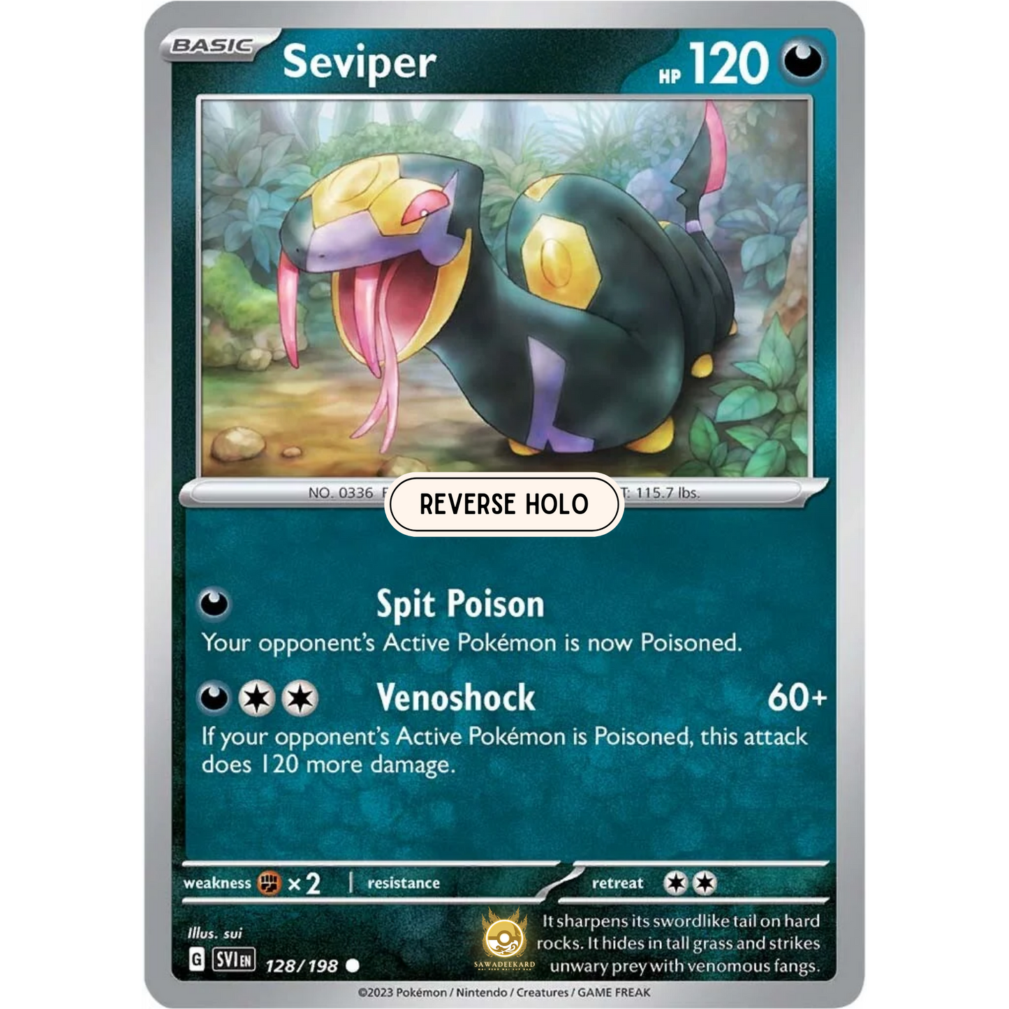 [ENG] SV01 Scarlet Violet Base Set: 128/198 Seviper C (Reverse Holo)