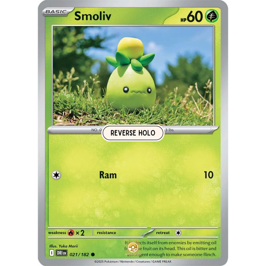 [ENG] Pokemon SV10 Destined Rivals: 021/182 Smoliv [Grass] [C - Common] (Reverse Holo)