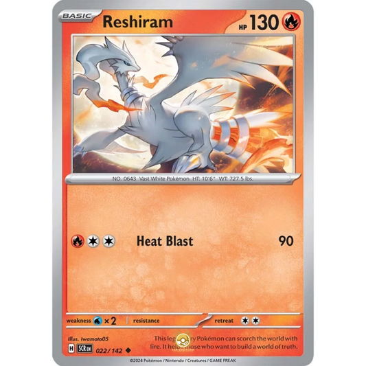 [ENG] Pokemon SV07 Stellar Crown: 022/142 Reshiram [Fire] [U - Uncommon] (Non-foil)