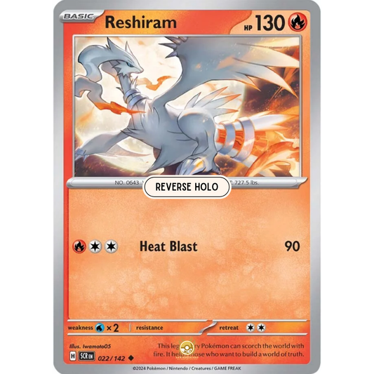 [ENG] Pokemon SV07 Stellar Crown: 022/142 Reshiram [Fire] [U - Uncommon] (Reverse Holo)