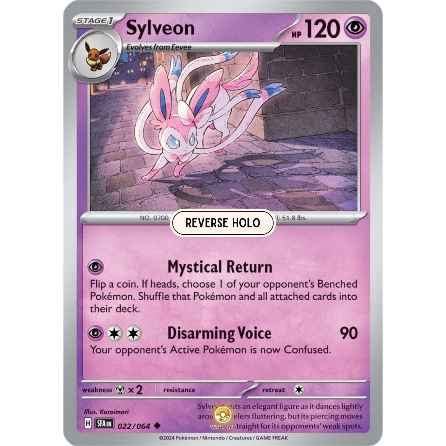 [ENG] Pokemon SV6.5 Shrouded Fable: 022/064 Sylveon [Psychic] [U - Uncommon] (Reverse Holo)