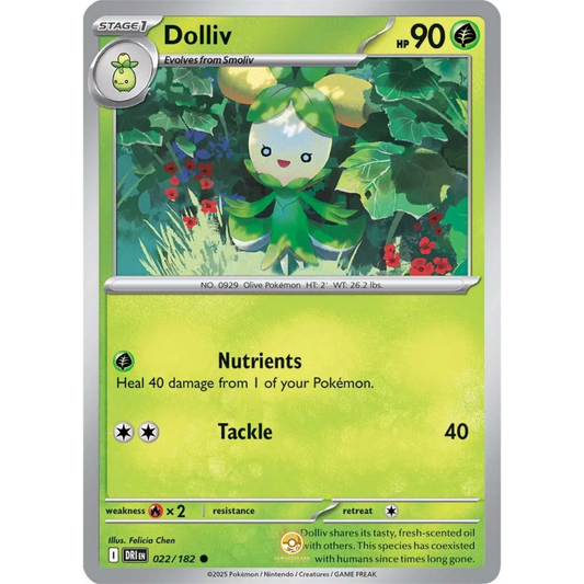 [ENG] Pokemon SV10 Destined Rivals: 022/182 Dolliv [Grass] [C - Common] (Non-foil)