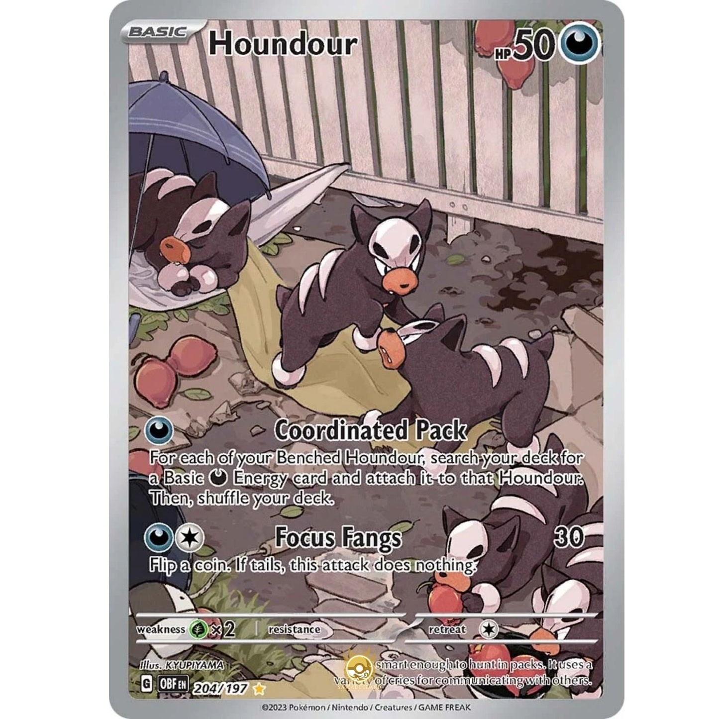 [ENG]	SV03	Obsidian Flames:	204/197	Houndour	IR	(Foil)