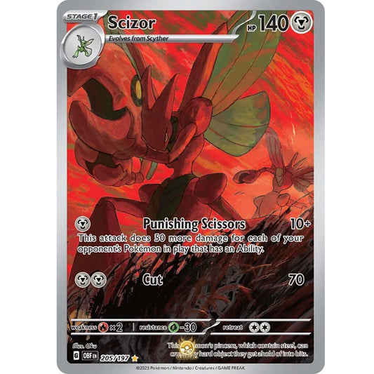 [ENG]	SV03	Obsidian Flames:	205/197	Scizor	IR	(Foil)