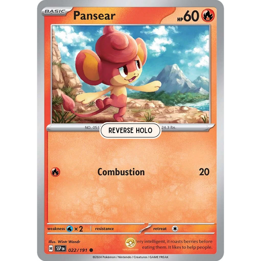 [ENG] Pokemon SV08 Surging Sparks: 022/191 Pansear [Fire] [C - Common] (Reverse Holo)
