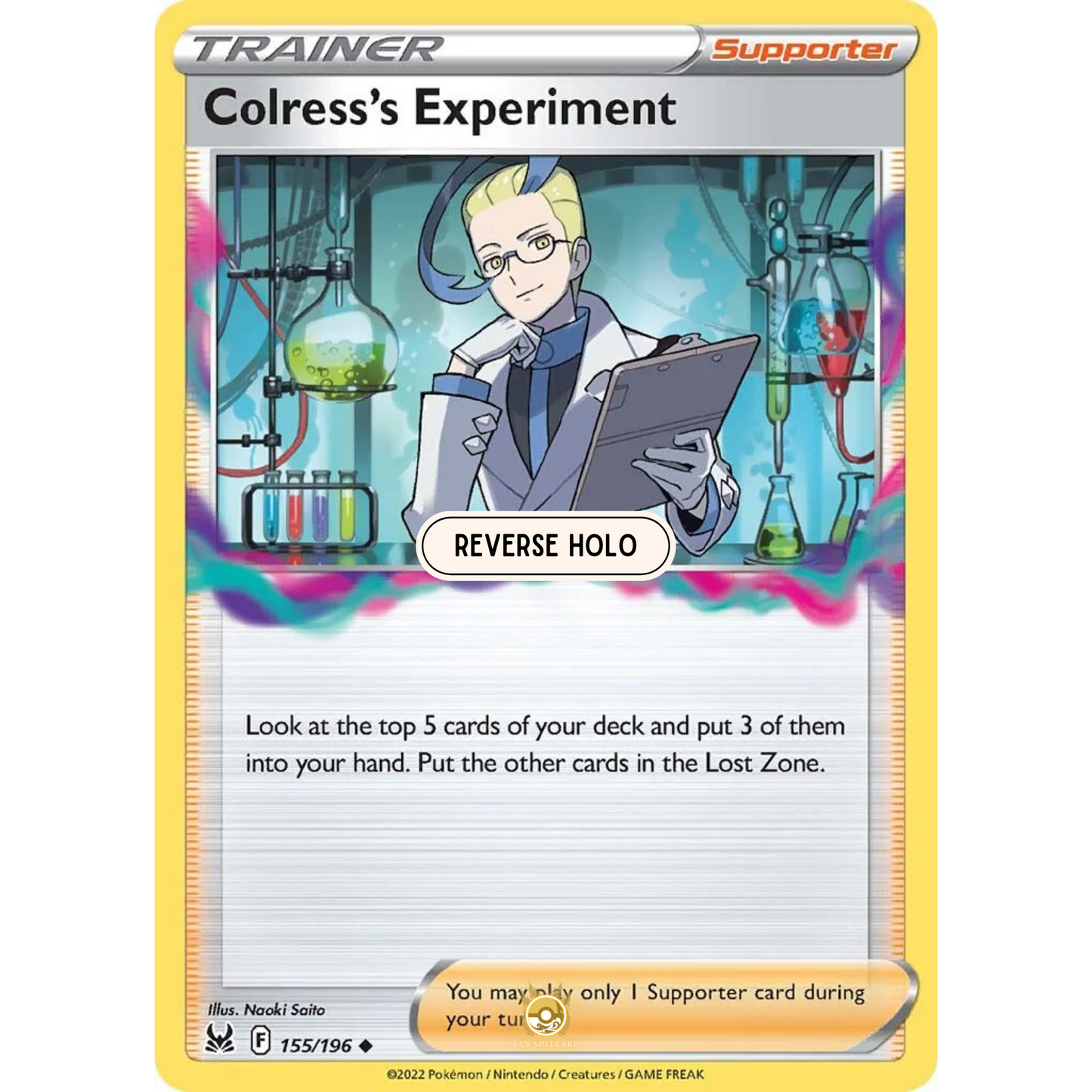 [ENG] SWSH 11 Lost Origin: 155/196 Colress’s Experiment U (Reverse Holo)