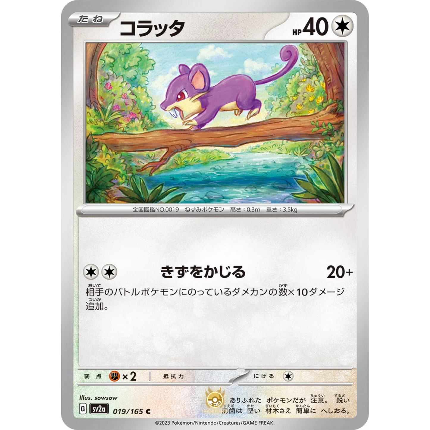 [JAP] SV2a 151: 019/165 Rattata C (Non-Foil)