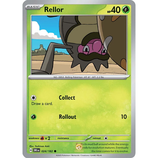 [ENG] Pokemon SV10 Destined Rivals: 024/182 Rellor [Grass] [C - Common] (Non-foil)