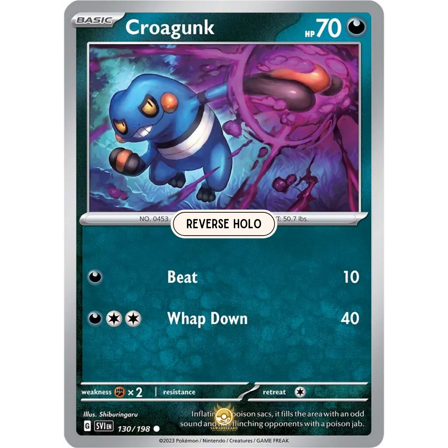 [ENG] SV01 Scarlet Violet Base Set: 130/198 Croagunk C (Reverse Holo)