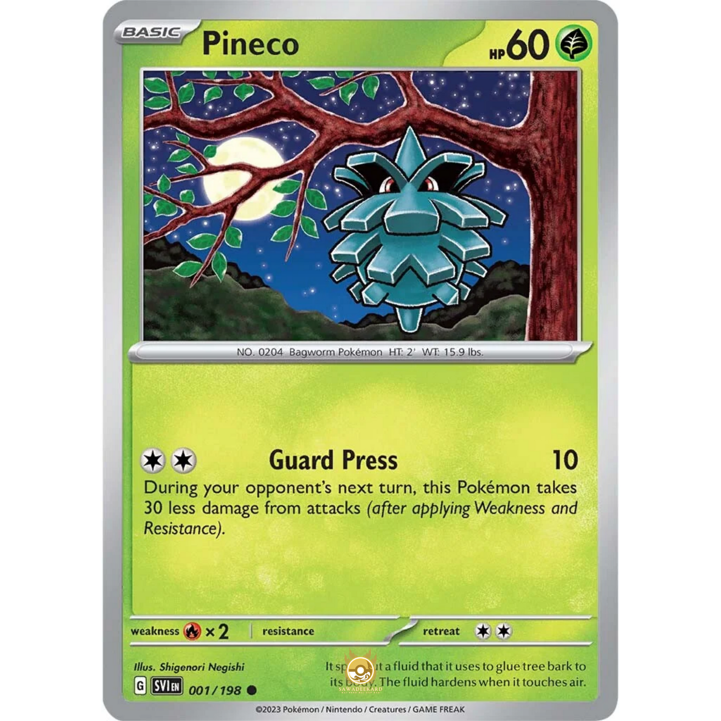 [ENG] SV01 Scarlet Violet Base Set: 001/198 Pineco C (Non-Foil)